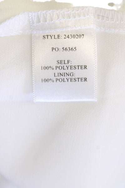 Current Air Womens Short Sleeve Layered Round Neck Blouse Top White Size L
