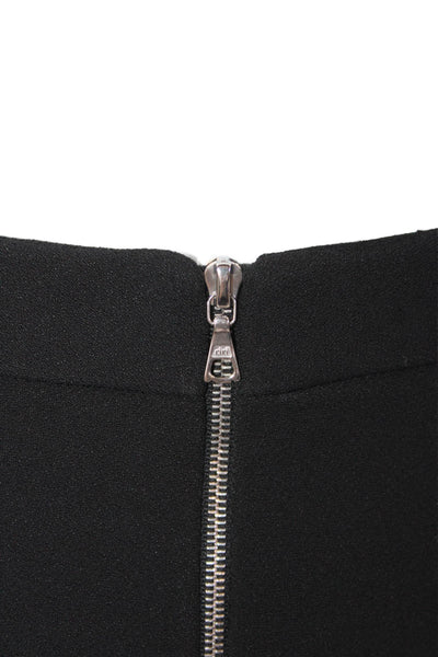 David Koma Womens Double Side Zip Knee Length Crepe A Line Skirt Black Size 10
