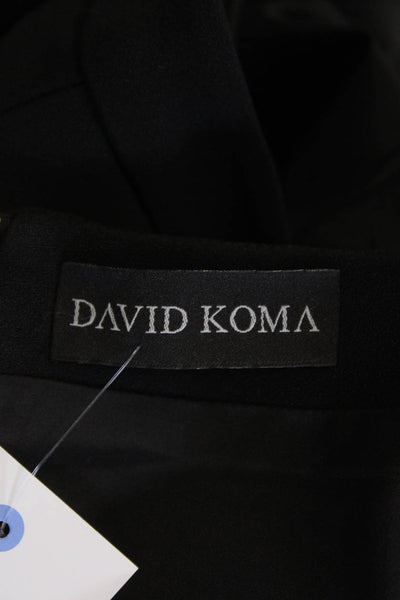 David Koma Womens Double Side Zip Knee Length Crepe A Line Skirt Black Size 10