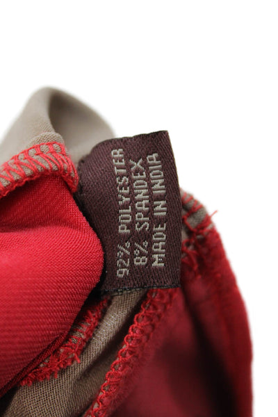 Ranna Gill Womens Gemstone Accent Elastic Waist Short Sleeve Dress Red Size XL