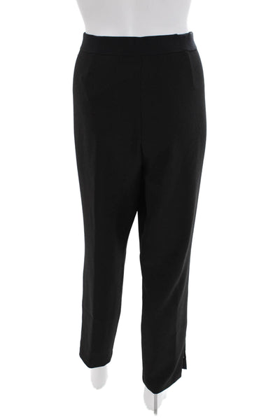 Nic + Zoe Womens Two-Toned Elastic Waist Mid-Rise Tapered Pants Black Size 14