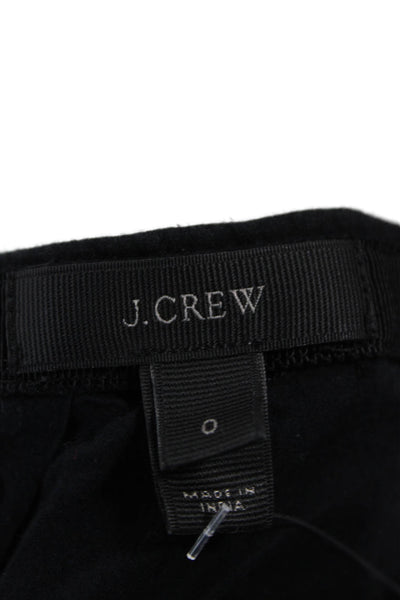 J Crew Womens Cotton Floral Embroidered Pleated Zip Up Skirt Black Size 0