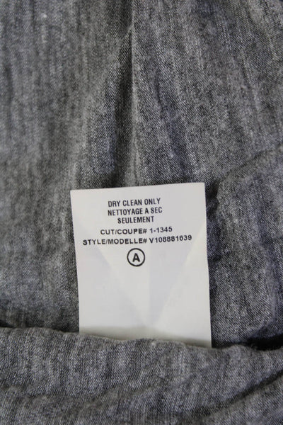 Vince Womens Long Sleeve Round Neck Knit Blouse Top Solid Gray Size M