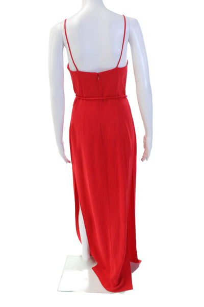 Amanda Uprichard Womens Sleeveless Square Neck Maxi Dress Red Size PP