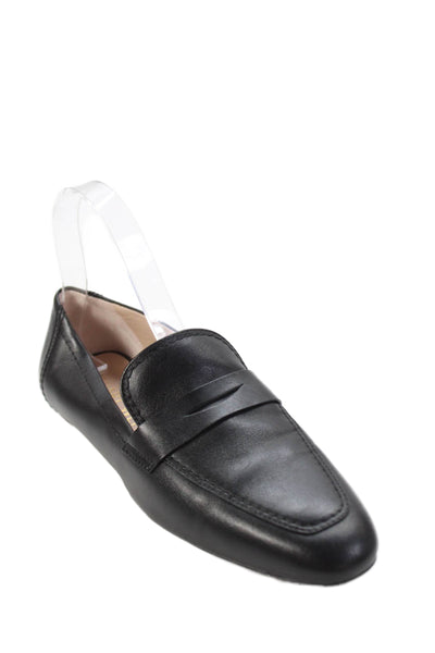 Stuart Weitzman Womens Slip On Round Toe Loafers Black Leather Size 7 AA