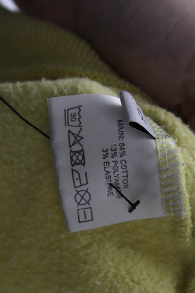 HOLZWEILER Womens Long Sleeve Mock Neck Hanger Sweatshirt Yellow Cotton Size XS