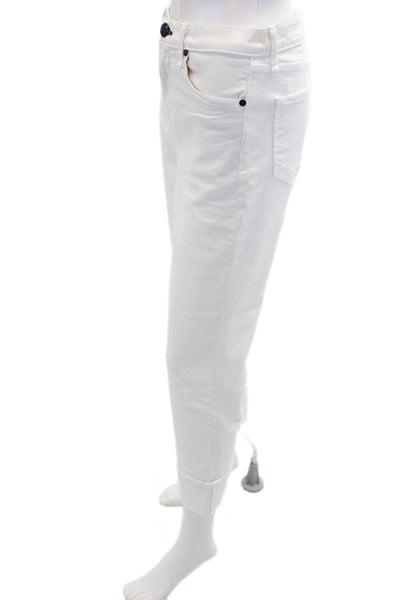 Rag & Bone Womens Cotton Buttoned Zipped Cuffed Hem Pants White Size EUR 27