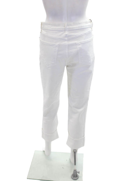 Rag & Bone Womens Cotton Buttoned Zipped Cuffed Hem Pants White Size EUR 27