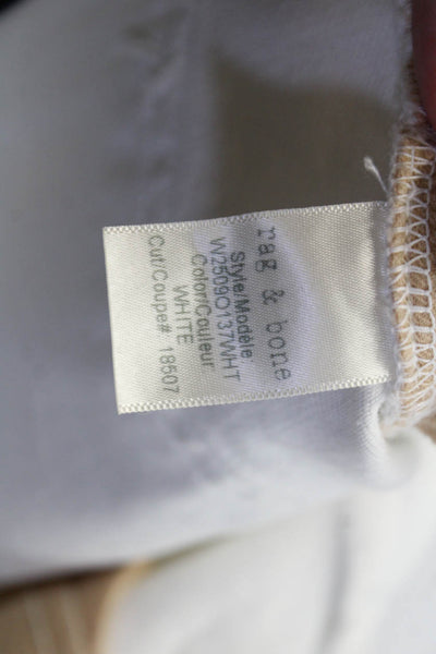 Rag & Bone Womens Cotton Buttoned Zipped Cuffed Hem Pants White Size EUR 27