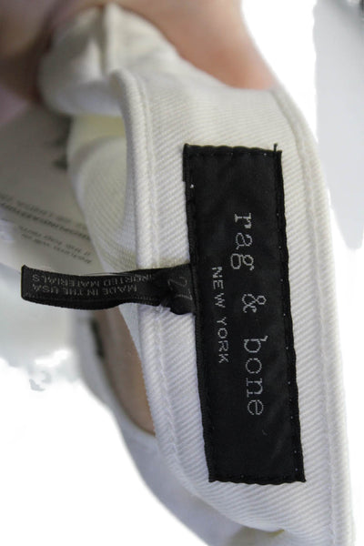 Rag & Bone Womens Cotton Buttoned Zipped Cuffed Hem Pants White Size EUR 27