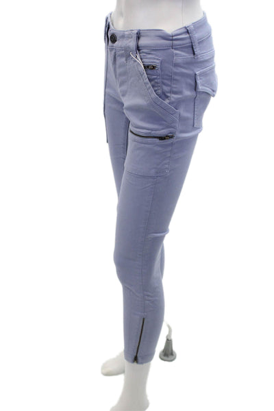 Joie Womens Cotton Blend Multi-Pocket Low-Rise Skinny Pants Purple Size 26