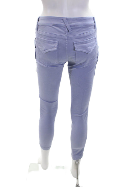Joie Womens Cotton Blend Multi-Pocket Low-Rise Skinny Pants Purple Size 26