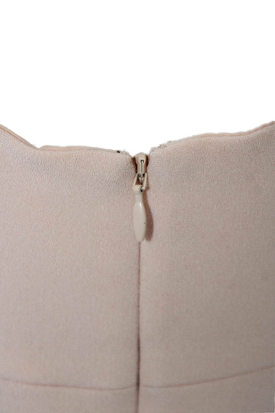 Club Monaco Womens Bow Detail Square Neck Zip Up Sleeveless Dress Orange Size 4