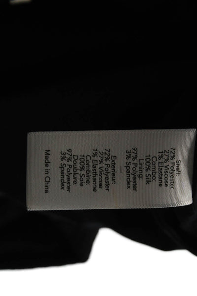 Elizabeth and James Womens Textured Round Neck Zip Up Jacket Black Size 0