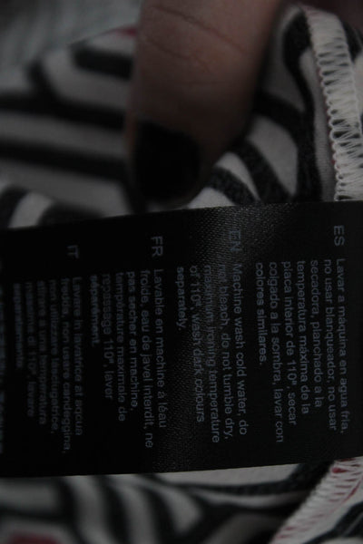 Wild Pony Womens Geometric Print Long Sleeve Button-Down Shirt White Size L