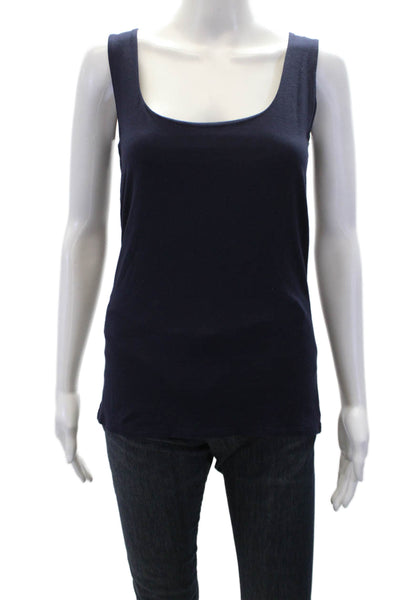 Survival Womens Sleeveless Scoop Neck Stretch Tank Top Blouse Blue Size M