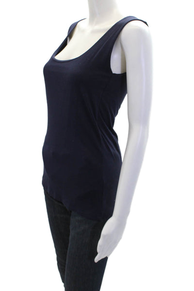 Survival Womens Sleeveless Scoop Neck Stretch Tank Top Blouse Blue Size M