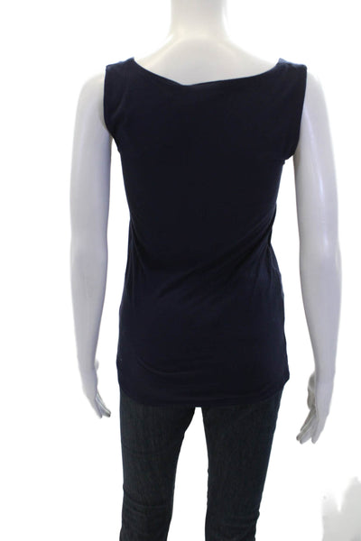 Survival Womens Sleeveless Scoop Neck Stretch Tank Top Blouse Blue Size M