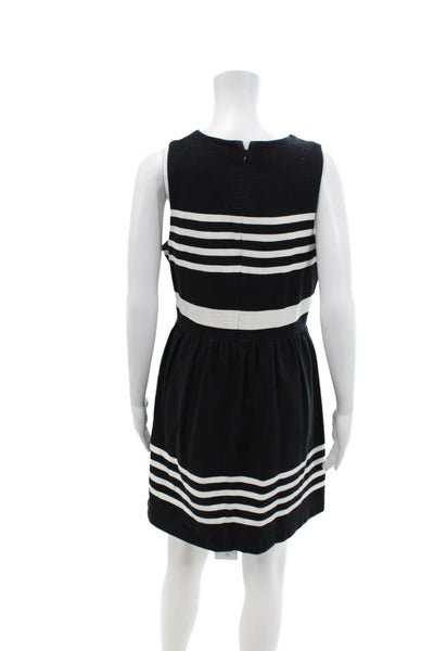 Madewell Womens Striped Sleeveless A Line Dress Black White Cotton Size Large