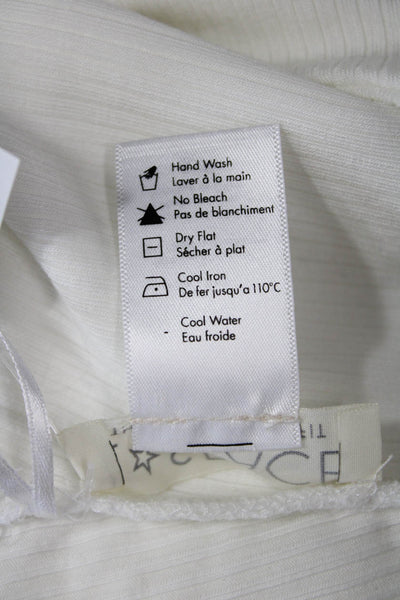 L Space Womens Stretch Ribbed Open Back Sleeveless Maxi Dress White Size S