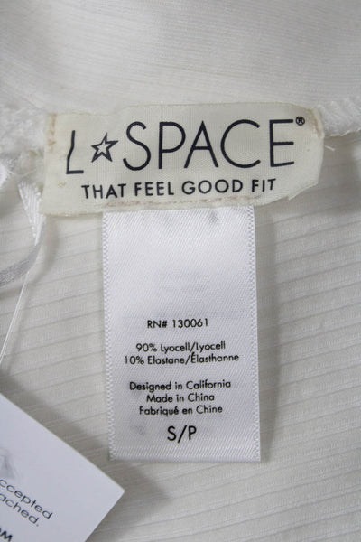 L Space Womens Stretch Ribbed Open Back Sleeveless Maxi Dress White Size S