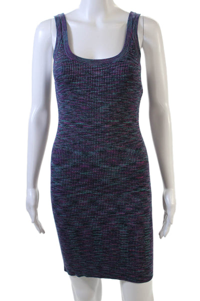 Ba&Sh Womens Cotton Knitted Sleeveless Metallic Detail Mini Dress Purple Size L