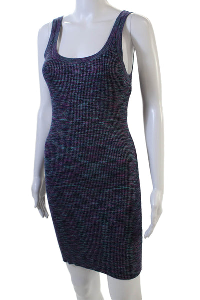 Ba&Sh Womens Cotton Knitted Sleeveless Metallic Detail Mini Dress Purple Size L