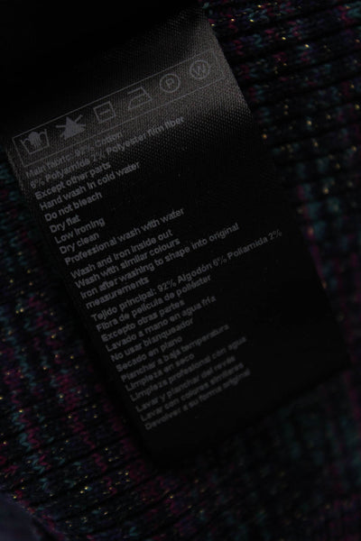 Ba&Sh Womens Cotton Knitted Sleeveless Metallic Detail Mini Dress Purple Size L