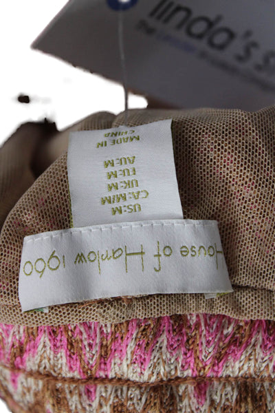 House of Harlow 1960 Womens Knit Striped Tasseled Detail Shorts Pink Size M