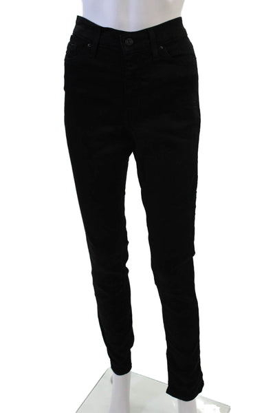 Levis Womens Cotton Five Pocketed Mid Rise Skinny Jeans Solid Black Size 29