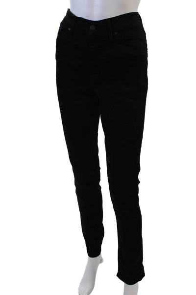 Levis Womens Cotton Five Pocketed Mid Rise Skinny Jeans Solid Black Size 29
