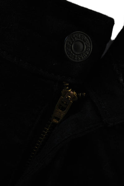 Levis Womens Cotton Five Pocketed Mid Rise Skinny Jeans Solid Black Size 29