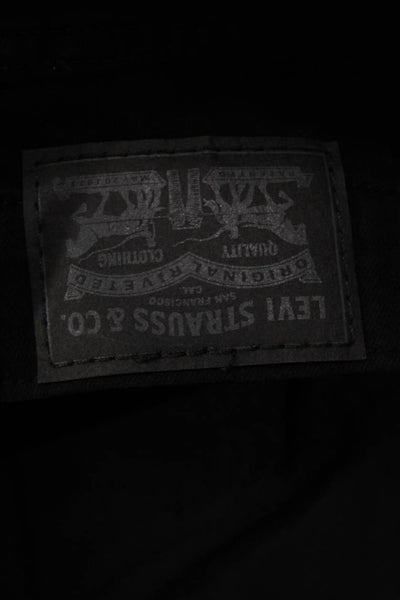 Levis Womens Cotton Five Pocketed Mid Rise Skinny Jeans Solid Black Size 29