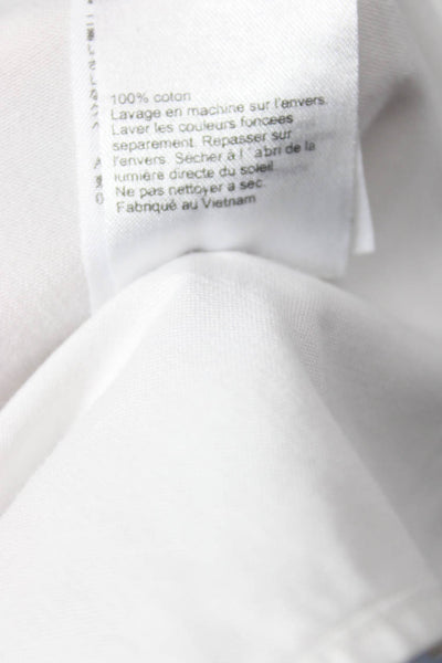 Allsaints Womens Textured Cotton Long Sleeve Button Up Blouse White Size M