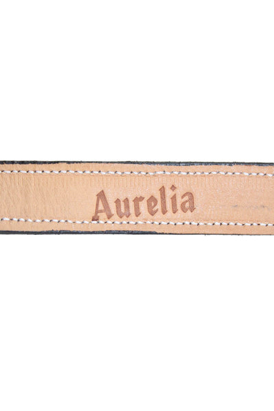 Aurelia Womens Medium Width Buckle Belt Brown White Leather Size 34