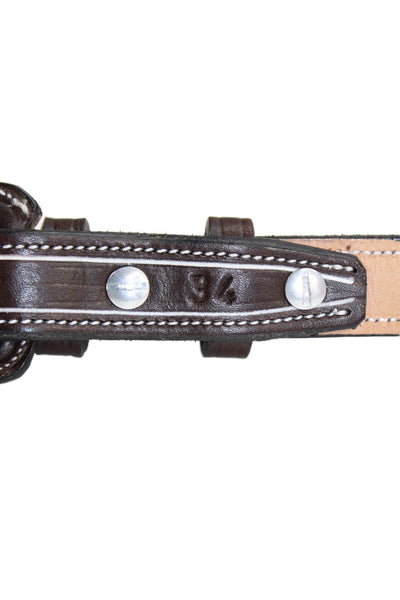 Aurelia Womens Medium Width Buckle Belt Brown White Leather Size 34