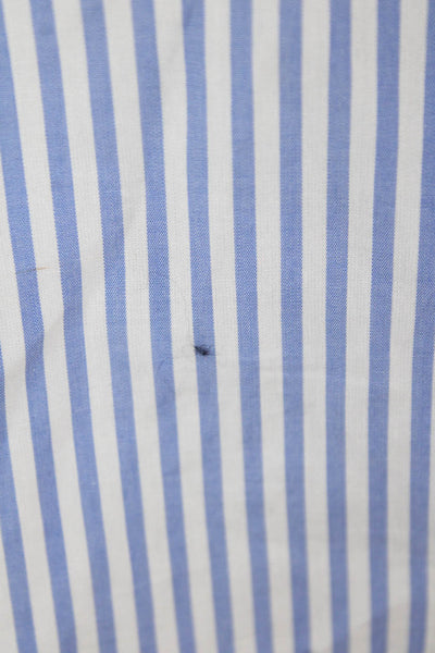 Lily Pulitzer Womens Cotton Striped Long Sleeve Button Up Blouse Top Blue Size 4