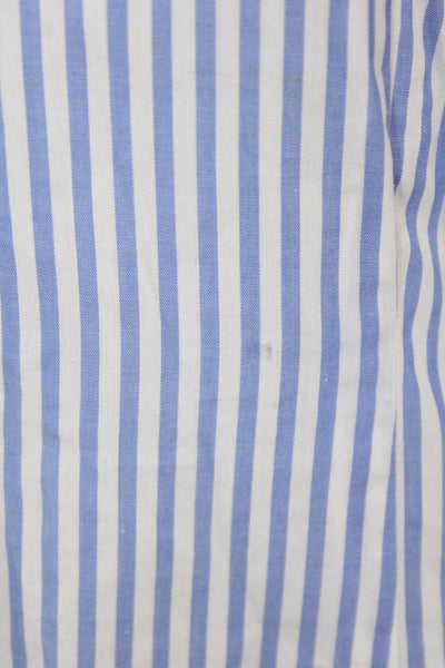 Lily Pulitzer Womens Cotton Striped Long Sleeve Button Up Blouse Top Blue Size 4