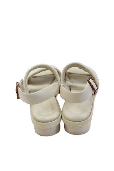 Vince Womens Ankle Strap Platform Sandals White Leather Size 9M