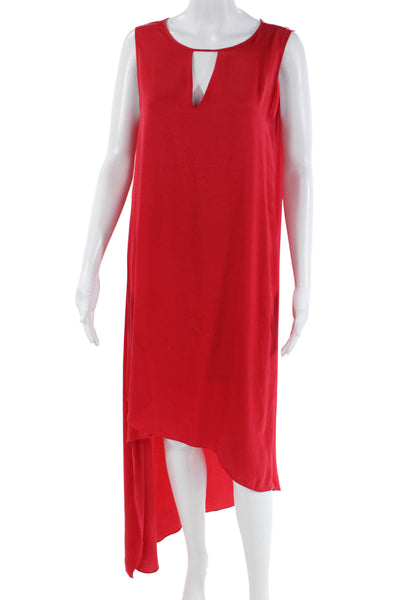 BCBGMAXAZRIA Womens Sleeveless Keyhole Draped Shift Dress Red Size Small