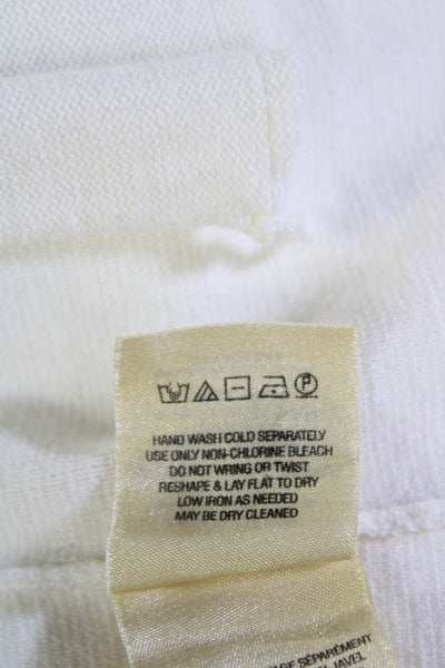 Moth Anthropologie Womens Single Button Notched Lapel Knit Jacket White Medium
