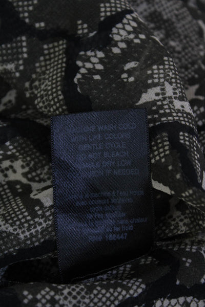 PJK Patterson J Kincaid Womens Scoop Neck Snake Print Dress Brown Size 1
