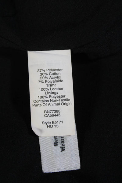 Madewell Womens Back Zip Short Sleeve Printed Shift Dress White Black Size 12