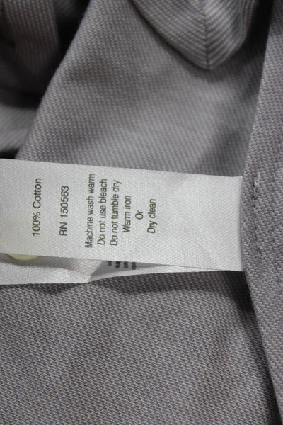 Hinson Wu Womens Cotton 3/4 Sleeve Round Neck Wide Hem Blouse Gray Size 8