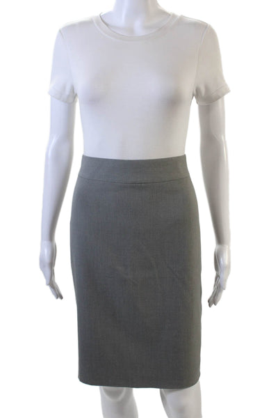 J Crew Mercantile Womens Knee Length Pencil Skirt Light Gray Size 8