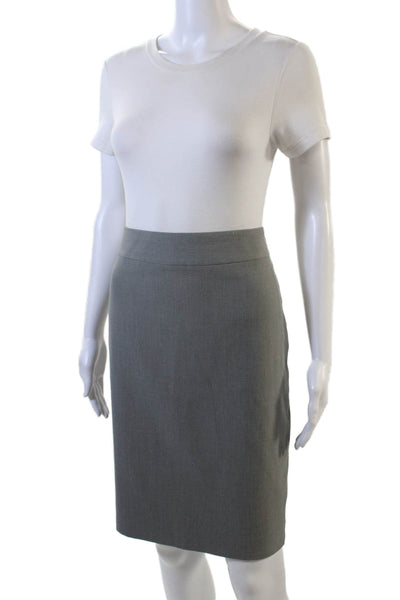 J Crew Mercantile Womens Knee Length Pencil Skirt Light Gray Size 8