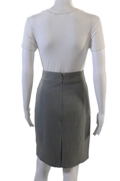 J Crew Mercantile Womens Knee Length Pencil Skirt Light Gray Size 8