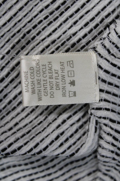 Max Studio Womens Striped Short Sleeves A Line Dress White Black Size Large