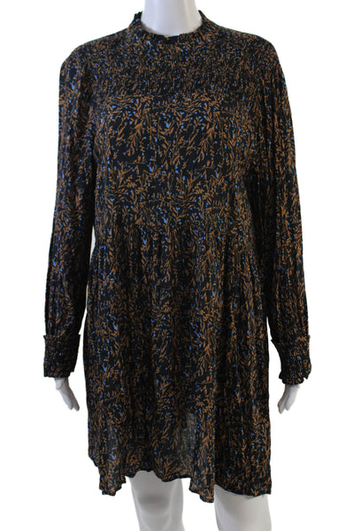 Seen Worn Kept Womens Printed Long Sleeves A Line Dress Black Brown Size 12 Peti