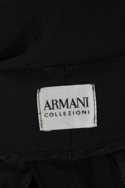 Armani Collezioni Womens High Rise Pleated Trouser Pants Gray Wool Size 10